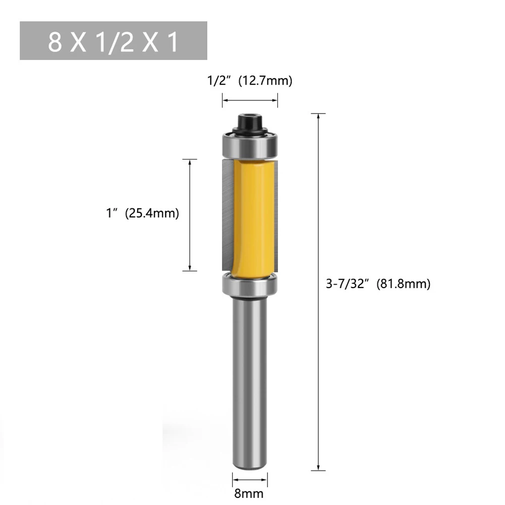 8mm Router Bit Solid Hardened Steel Straight Trim Carbide Flush High-quality Router Bit 8mm Shank Silver Yellow
8mm Router Bit Solid Hardened Steel Straight Trim Carbide Flush High-quality Router Bit 8mm Shank Silver Yellow