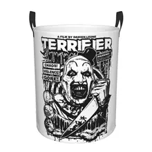 Terrifier Laundry Basket Collapsible Horror Movie Halloween Clown Clothes Toy Hamper Storage Bin for Kids Nursery