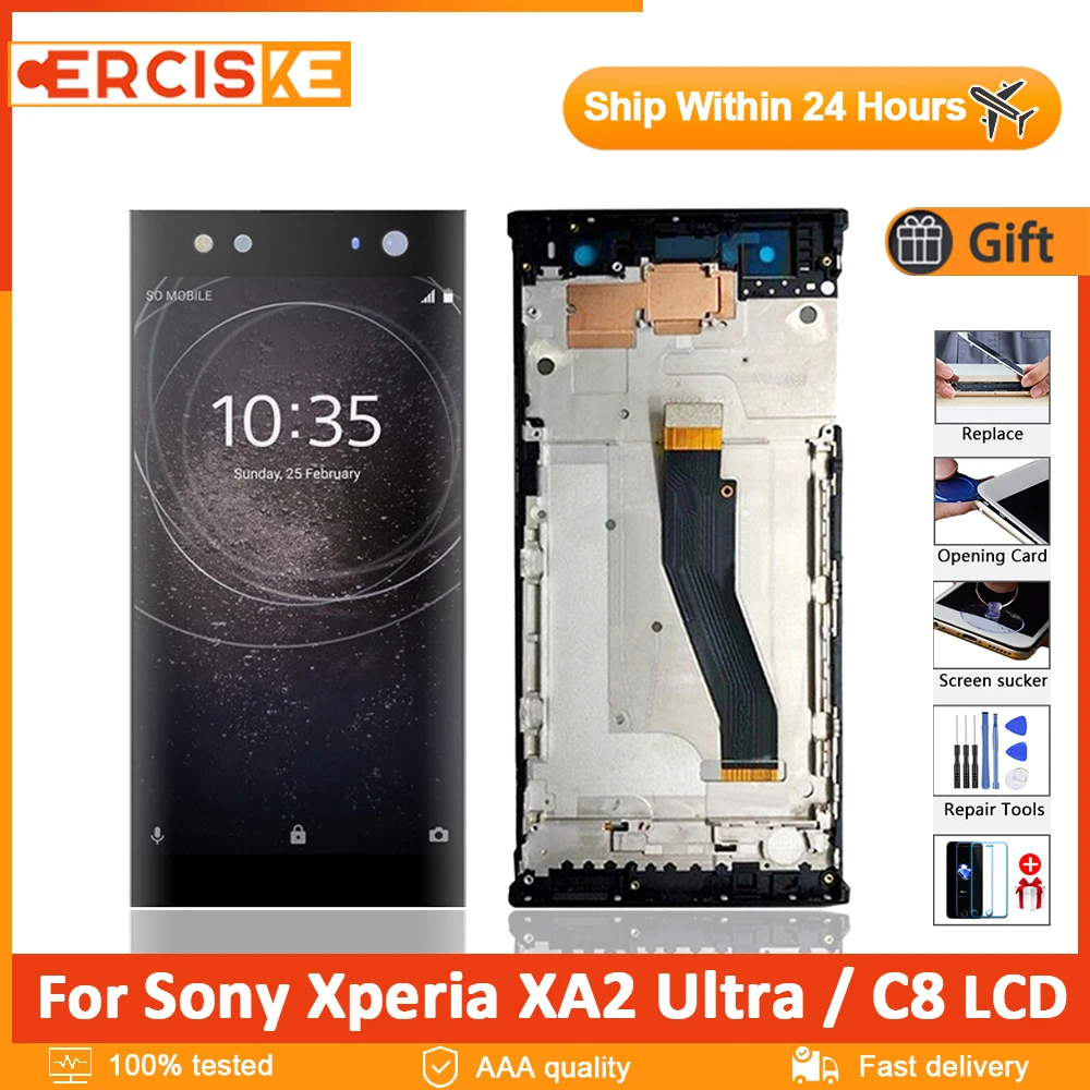 

6.0" Original For SONY Xperia XA2 Ultra LCD Display H4213 H4233 H3213 H3223 Touch Screen Digitizer Assembly With Frame Replacem