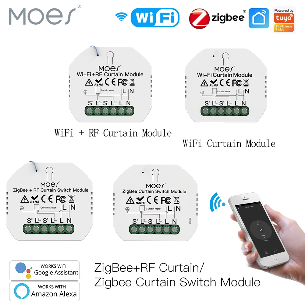 Moes Smart ZigBee/WiFi Curtain Switch Module for Blinds Smart Living App Remote Control Alexa Google Home Voice Control
Moes Smart ZigBee/WiFi Curtain Switch Module for Blinds Smart Living App Remote Control Alexa Google Home Voice Control