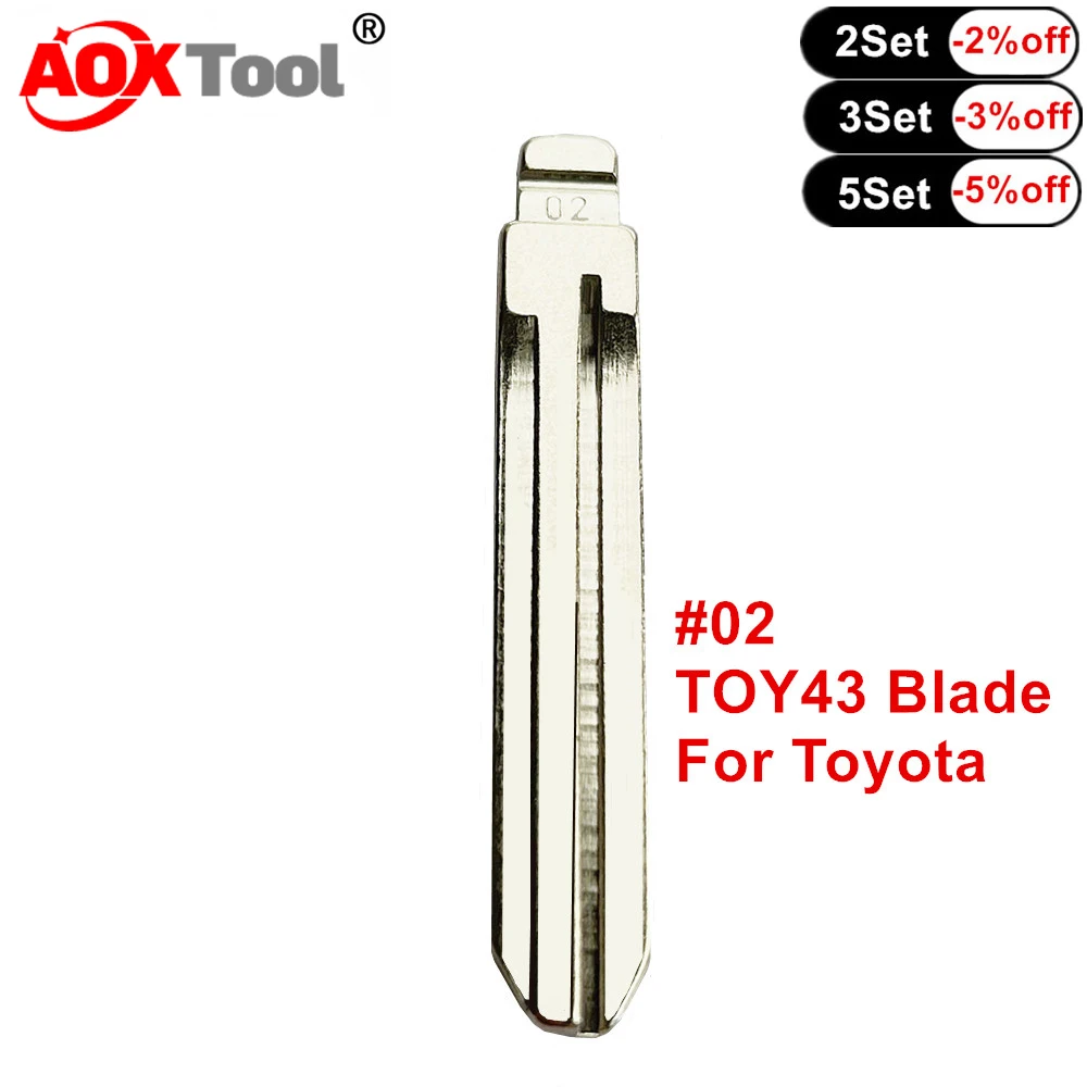 

10pcs Uncut #02 TOY43 blade KD VVDI Remote Replacement Car Key Blade For Toyota Camry Corolla Highlander RAV4 Yaris