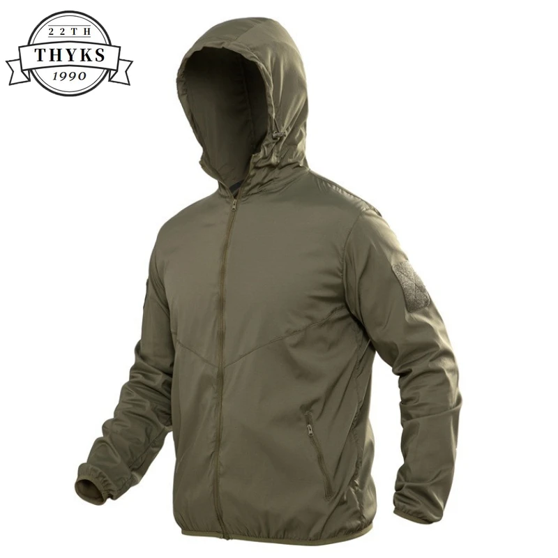 

Tactical Hooded Camo Skin Coat Mens Outdoor Spliced Breathable Light Windbreaker Outwear Military Quick-Drying Climbing Jackets