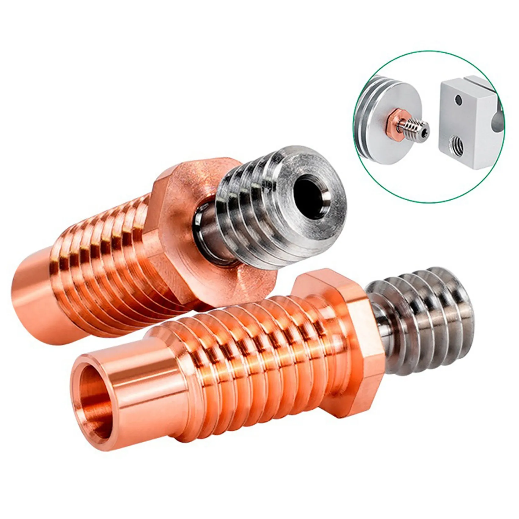 2Pcs Upgrade 3D Printer High Temperature Resistant M6 Titanium Alloy Bimetallic Throat for V6 HOTEND
2Pcs Upgrade 3D Printer High Temperature Resistant M6 Titanium Alloy Bimetallic Throat for V6 HOTEND