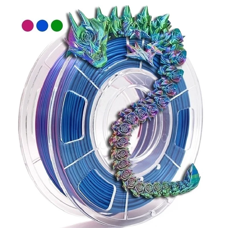 3D Printer Filament PLA 1.75mm 1kg Tricolor Filament Silk 3D Printing Material Sublimation PLA Multicolor Filamento Impresora 3D
3D Printer Filament PLA 1.75mm 1kg Tricolor Filament Silk 3D Printing Material Sublimation PLA Multicolor Filamento Impresora 3D