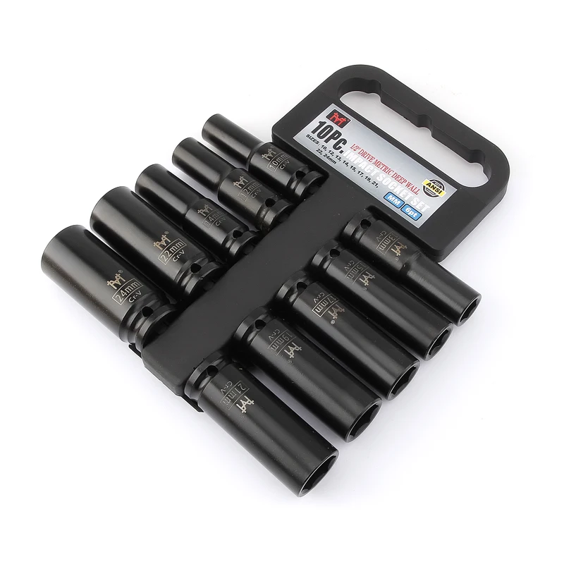 1/2 inch 10pcs 78mm Length Deep Impact Sockets Set 12.5mm Square Hole Electric Wrench Socket 10 12 13 14 15 17 19 21 22 24mm
1/2 inch 10pcs 78mm Length Deep Impact Sockets Set 12.5mm Square Hole Electric Wrench Socket 10 12 13 14 15 17 19 21 22 24mm