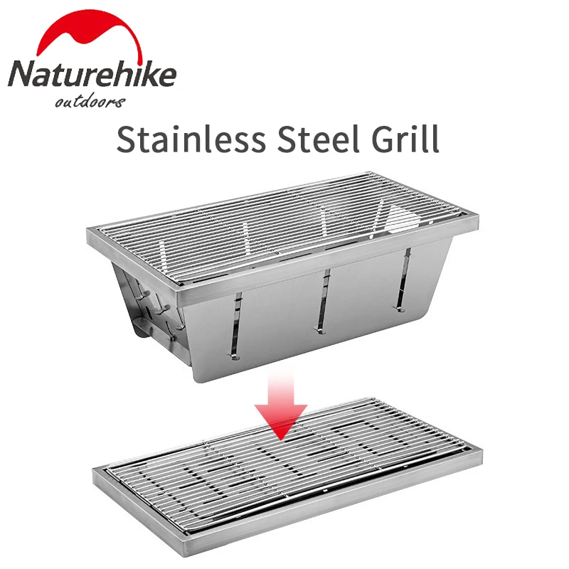 

Naturehike Outdoor Picnic BBQ Grill Portable Camping Folding Stainless Steel Stove Embedded Oven With Free Clip BBQ Accessories
