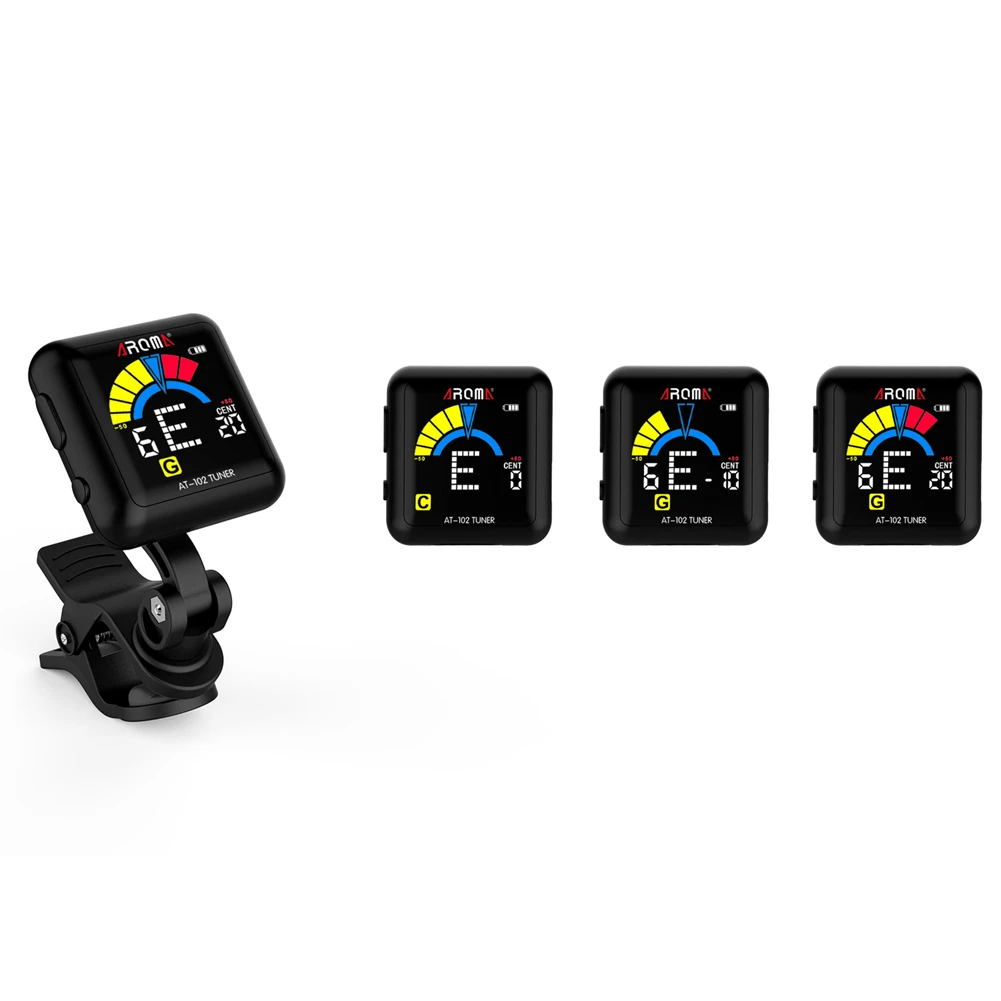 Aroma At-102 Rechargeable Clip-On Guitar Tuner Color Sn With Built-In Battery Usb Cable For Chromatic Guitar Bass Ukulele
Aroma At-102 Rechargeable Clip-On Guitar Tuner Color Sn With Built-In Battery Usb Cable For Chromatic Guitar Bass Ukulele
