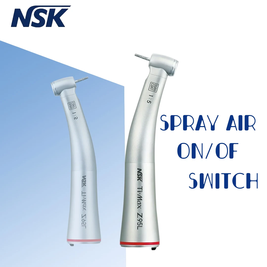 NSK Push Button 1:5 Dental Contra Angle Handpiece Increase Speed Handpiece Mini Head Ti Max X95L Inner Water Spray Red Ring
NSK Push Button 1:5 Dental Contra Angle Handpiece Increase Speed Handpiece Mini Head Ti Max X95L Inner Water Spray Red Ring