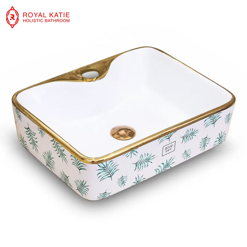 Sanitary Ware Simple Gold-Plated Green Art Basin Factory Direct Sales Square Ceramic Basin
Sanitary Ware Simple Gold-Plated Green Art Basin Factory Direct Sales Square Ceramic Basin
