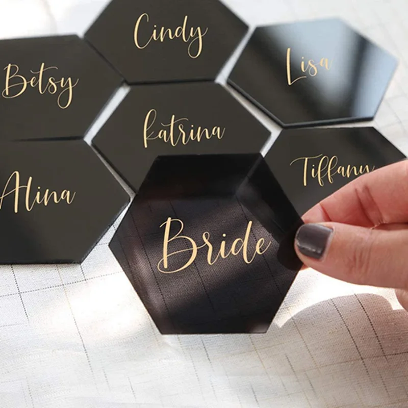 Clear Acrylic Place Card Wedding Banquet Black Blank Hexagon Tile Seat Card Name Table Number Card for Party Decoration Sign
Clear Acrylic Place Card Wedding Banquet Black Blank Hexagon Tile Seat Card Name Table Number Card for Party Decoration Sign