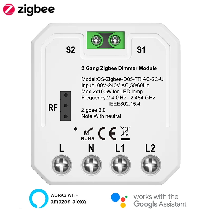 Lonsonho Tuya Zigbee Dimmer Switch Module 1 Gang 2 Gang SmartLife Home Automation Alexa Google Assistant Compatible
Lonsonho Tuya Zigbee Dimmer Switch Module 1 Gang 2 Gang SmartLife Home Automation Alexa Google Assistant Compatible