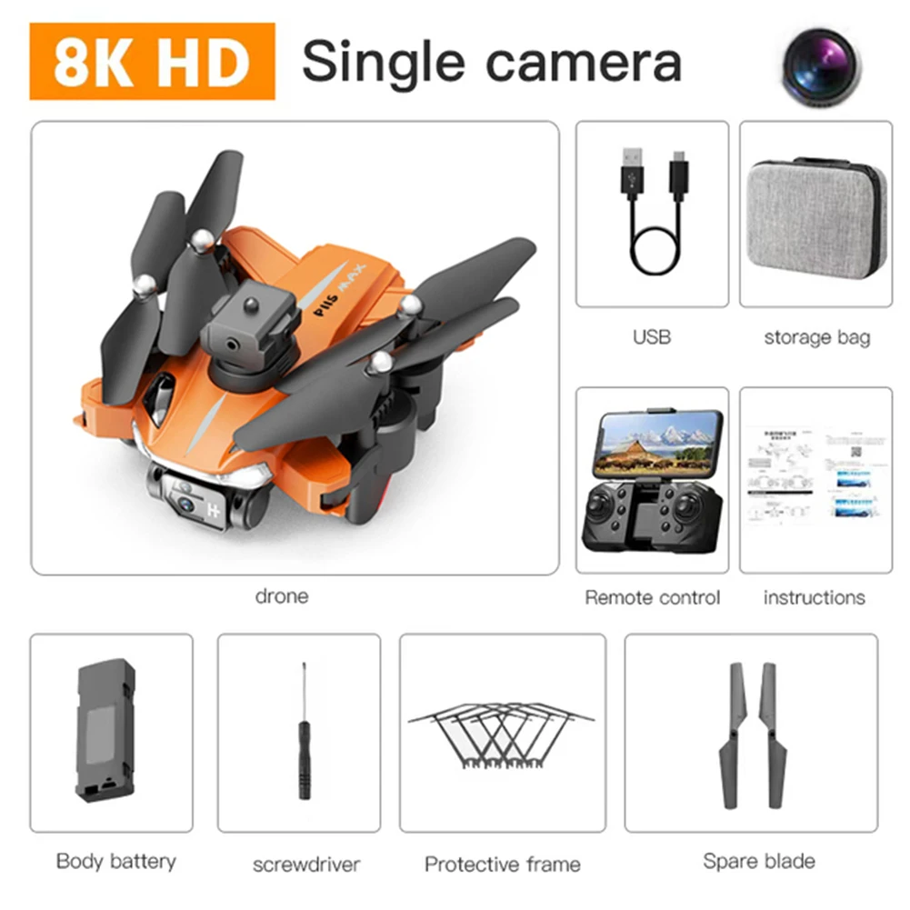 

Single/Dual Lens Black/Oranges Drone-Camera Adjustables Lens Quadcopters Toys For Friends Family