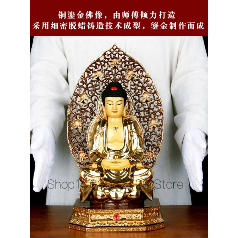 

39cm Large 2023 TOP grade gilding Sakyamuni SAN BAO FO Buddha statue HOME temple altar worship protection safety healthy