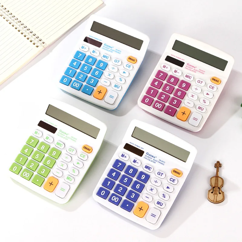 

Color Calculator 12-digit Large Screen Calculator Finance Office Utility Calculator Color Student Calculator School Nice Tools