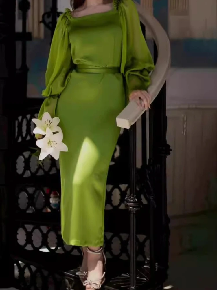 Women Dress Mid Length Dresses Sexy Slim Fit Full Lantern Sleeve Square Collar Tight Waist Lace Up Elegant Splice Vestidos
Women Dress Mid Length Dresses Sexy Slim Fit Full Lantern Sleeve Square Collar Tight Waist Lace Up Elegant Splice Vestidos