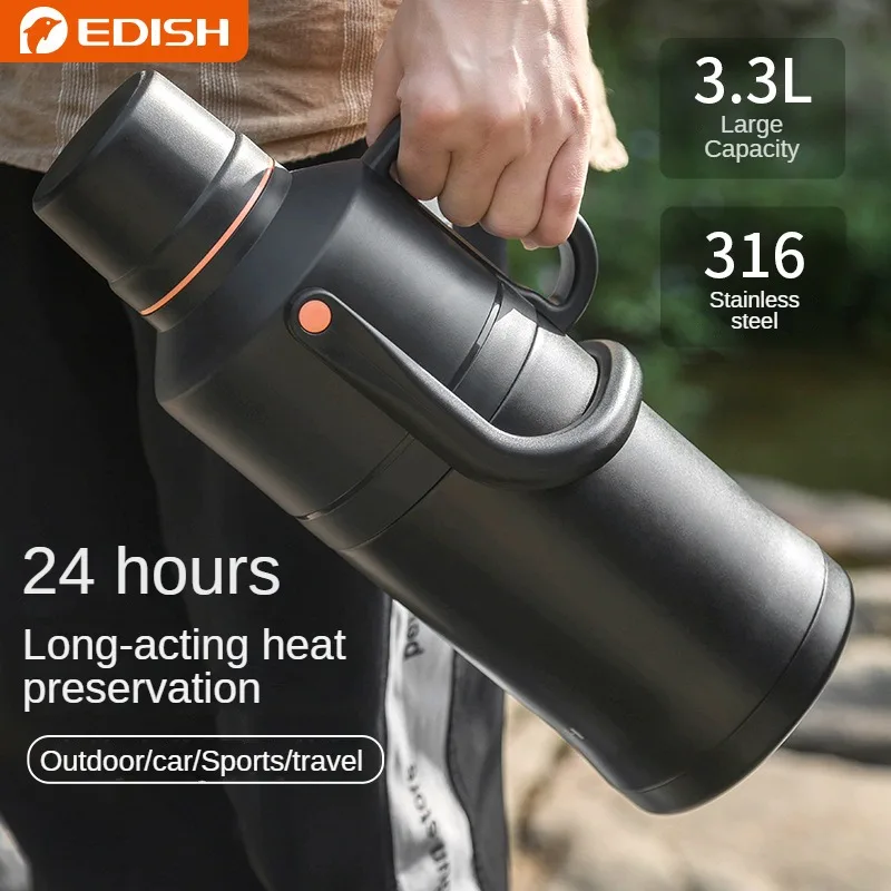 EDISH Stainless Steel Vacuum Flask Thermos | 2300ML/3300ML Capacity | Portable Travel Water Bottle Coffee Travel Mug
EDISH Stainless Steel Vacuum Flask Thermos | 2300ML/3300ML Capacity | Portable Travel Water Bottle Coffee Travel Mug