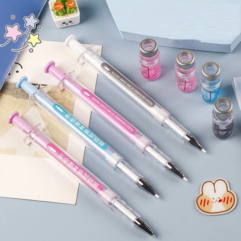 

Гелевая ручка-шприц, 21 шт., имитация искусственных инъекций, искусственная шариковая ручка, черная ручка для подписи, имитация ручек вакцины