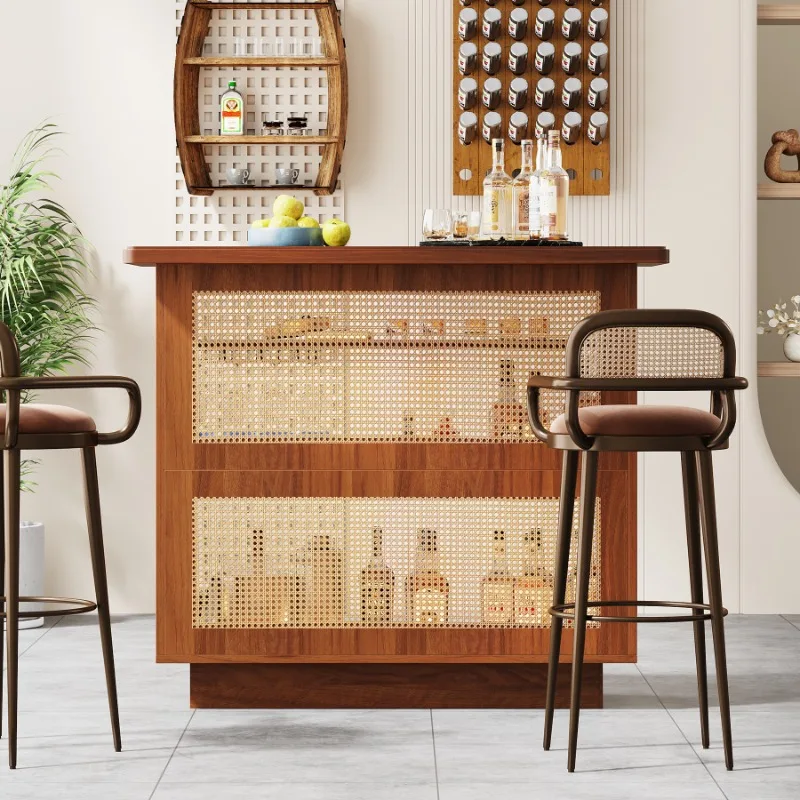 Rattan Island Table Wine Cabinet Corner Milk Tea Bar High Table Commercial Integrated Wine Table Bar Rattan Island Table Wine Cabinet Corner Milk Tea Bar High Table Commercial Integrated Wine Table Bar