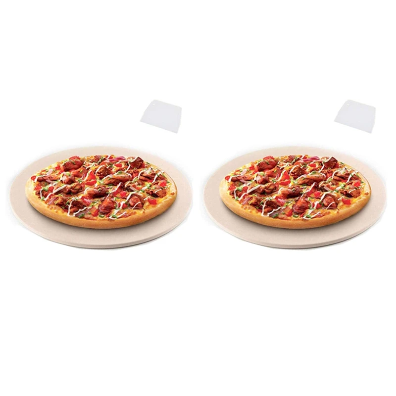 2X Pizza Stone, Round Pizza Stone For Grill And Oven, Making Pizza, Steak,Thick Inch Cordierite Pizza Pan 
2X Pizza Stone, Round Pizza Stone For Grill And Oven, Making Pizza, Steak,Thick Inch Cordierite Pizza Pan