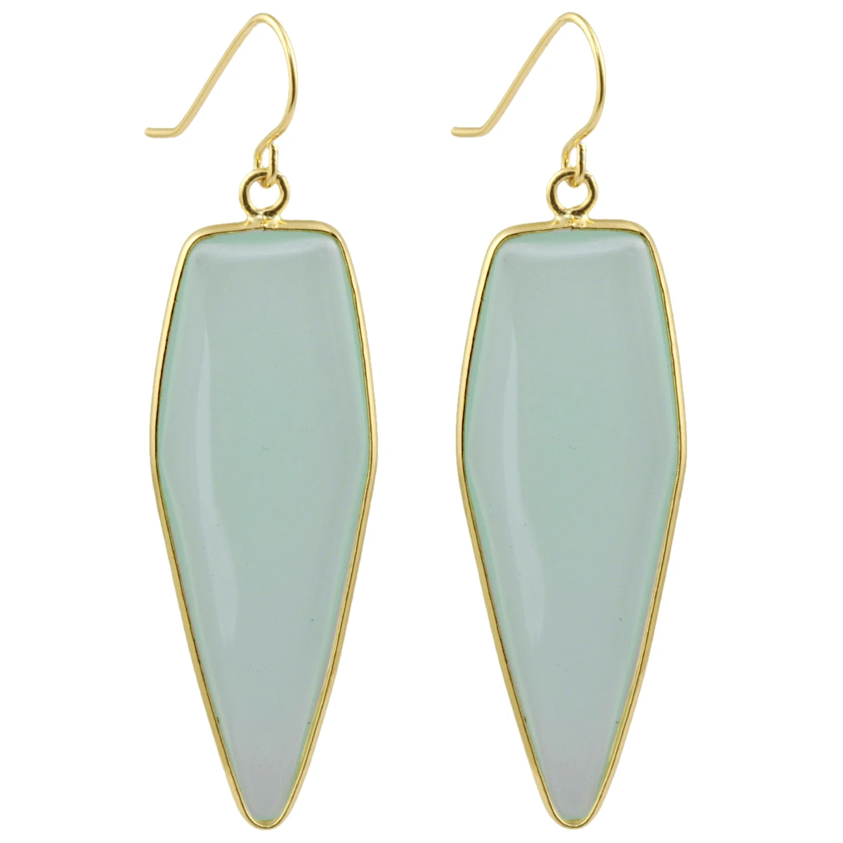 

Geometric Green Glass Howlite Turquoise Dangle Earring Healing Reiki Moonstone Drop Earring Women Jewelry