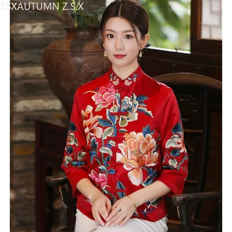 Chinese Tops Women Eleganti Loose Tang Suit Spring New Vintage Harajuku Embroidery Female Blouse Long Sleeves Ethnic Style Shirt
Chinese Tops Women Eleganti Loose Tang Suit Spring New Vintage Harajuku Embroidery Female Blouse Long Sleeves Ethnic Style Shirt