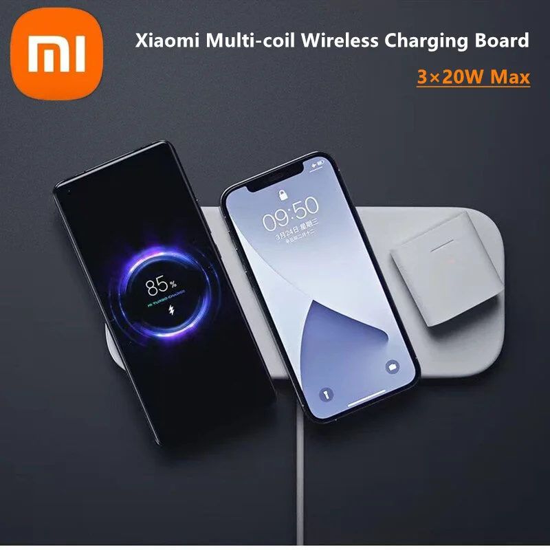 Original Xiaomi Multi-coil Wireless Charging Board 20W Max Support 3 Devices Compatible Recharge With 120W Charger and 6A Cable
Original Xiaomi Multi-coil Wireless Charging Board 20W Max Support 3 Devices Compatible Recharge With 120W Charger and 6A Cable