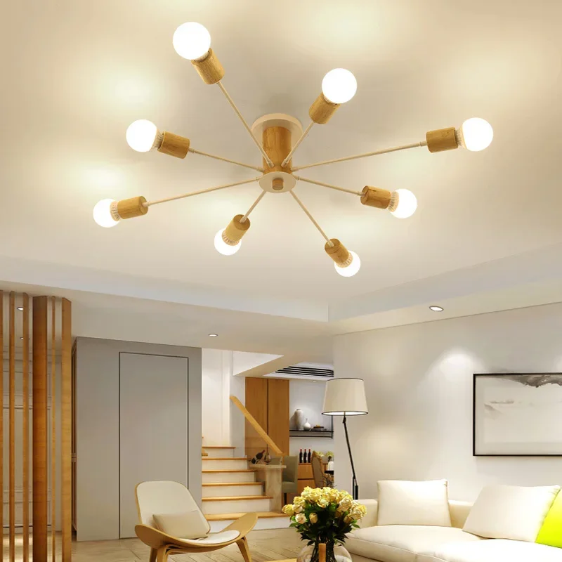 

Nordic Living Room Ceiling Lamp Mediterranean Master Bedroom Chandeliers Simple Modern Study Lamp Creative Wrought Iron Lamps