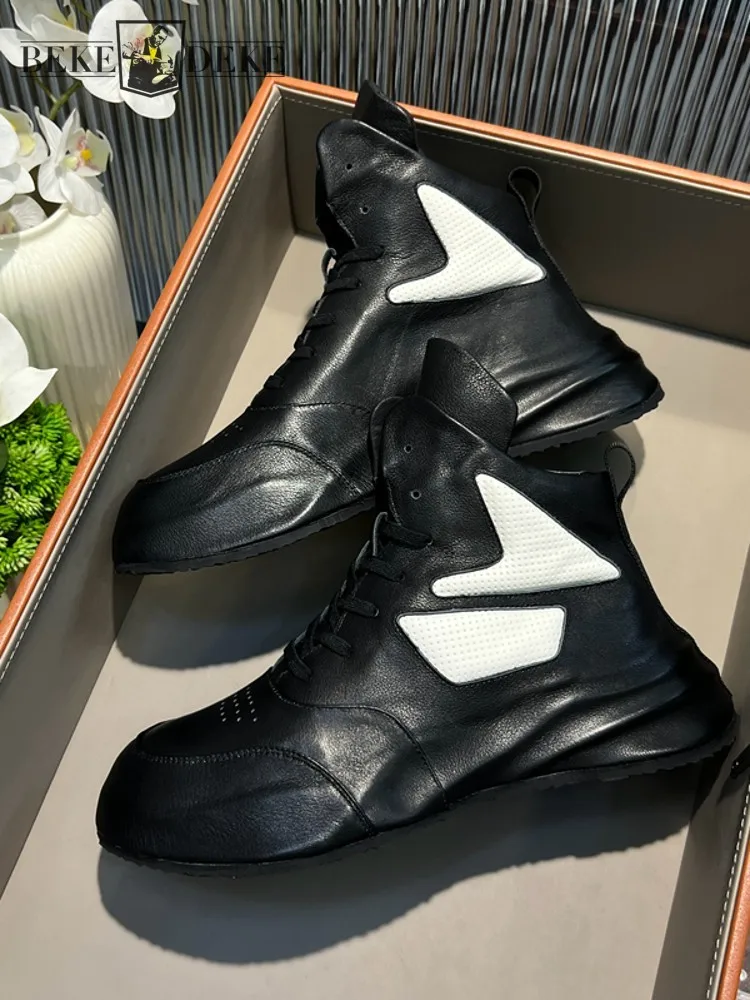 Mens Winter Fleece Liner High Top Sneakers Cowhide Genuine Leather Casual Shoes Joggers Trainers Thick Platform Skateboard Shoes
Mens Winter Fleece Liner High Top Sneakers Cowhide Genuine Leather Casual Shoes Joggers Trainers Thick Platform Skateboard Shoes