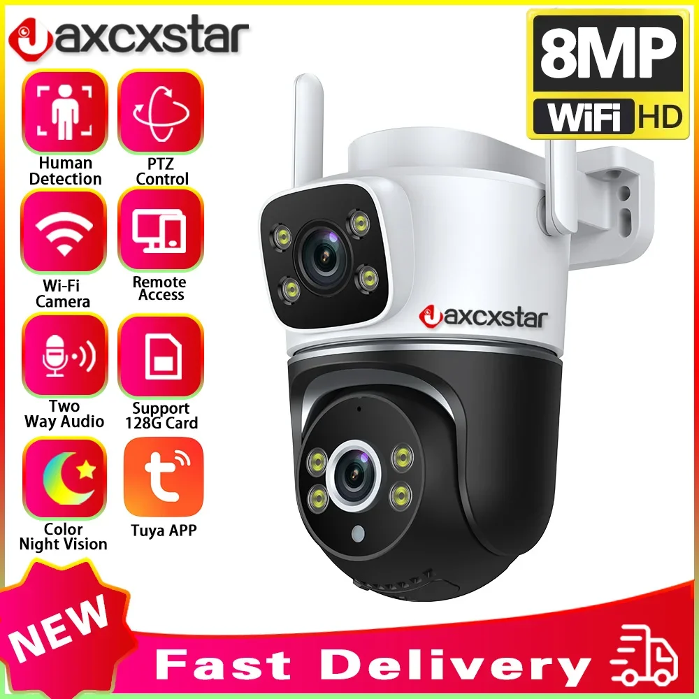Tuya Smart Life 4K 8MP Dual Lens PTZ WIIF Camera Dual Screen Human Human Detection Outdoor Security Video Surveillance Camera
Tuya Smart Life 4K 8MP Dual Lens PTZ WIIF Camera Dual Screen Human Human Detection Outdoor Security Video Surveillance Camera