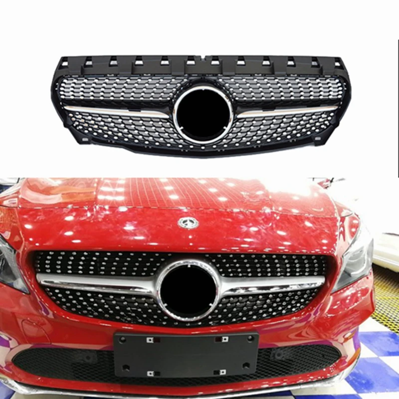 

Diamond Grille For CLA Class Mercedes Benz W117 C117 CLA180 CLA 200 CLA260 CLA300 2013 2014 2015 2016 ABS Material