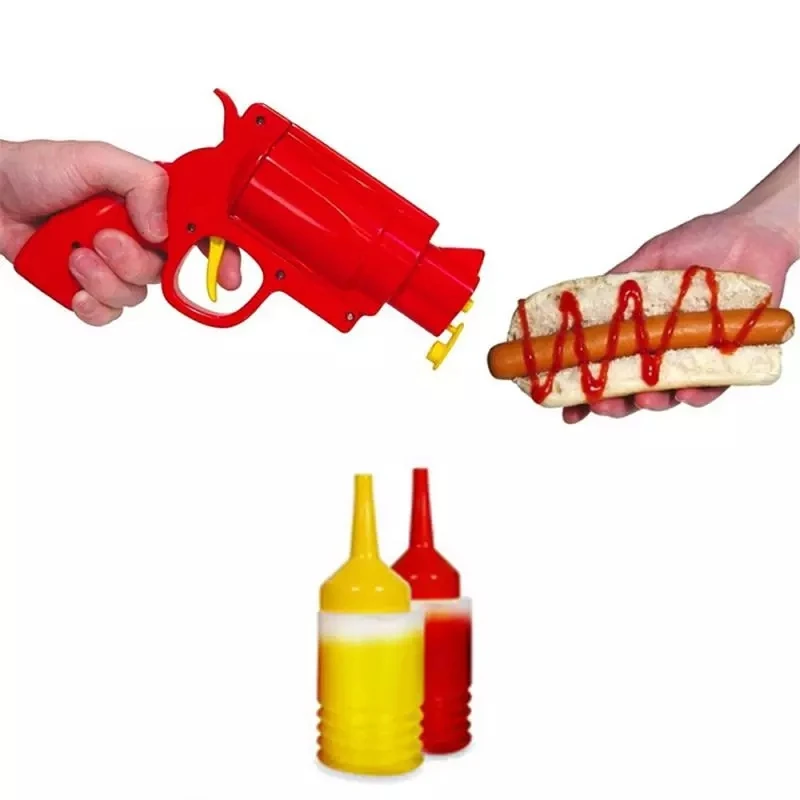 Revolver Gun Seasoning Jar Original Plastic Sauce Bottle Condiment Dispenser Ketchup Mustard Sauce Bottle Kitchen Cooking Tools
Revolver Gun Seasoning Jar Original Plastic Sauce Bottle Condiment Dispenser Ketchup Mustard Sauce Bottle Kitchen Cooking Tools