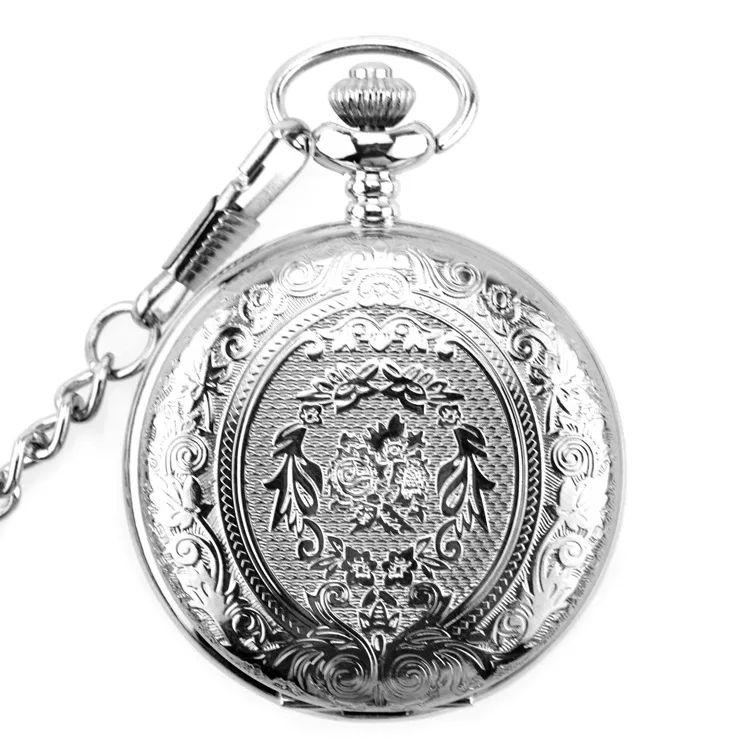 

Retro Luxury Engraved Bronze Case Quartz Pocket Watch for Men Antique Wave Fob Chain Necklace Pendant Man Clock Present Gifts