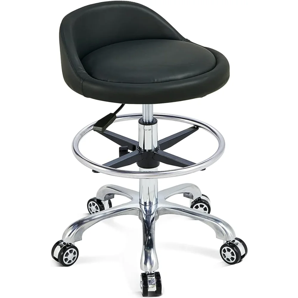 

Kastele Height Adjustable Rolling Desk Stool Swivel Chair with Backrest and Casters Heavy Duty for Salon, Spa, Massage