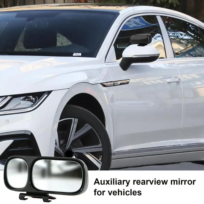 

Car Convex Mounted Auxiliary Rear View Mirror Universal Adjustable 360 Degree Rotation Wide Angle Blind Side Mirror For Parking