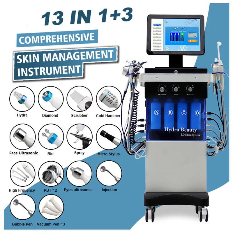 

14 in 1 Hydra dermabrasion Machine Face Skin Rejuvenation Acne Wrinkle Treatment Oxygen Jet Aqua Peel Whitening Face Care