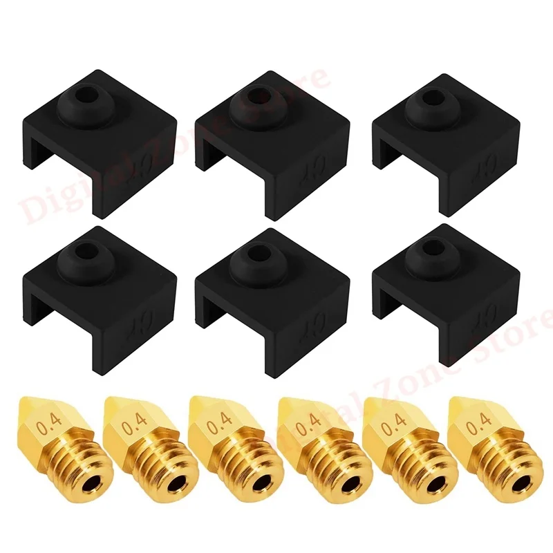 6Pcs 3D Printer Hotend Heater Block Cover Silicone Sock MK7/ 8/9, Nozzle 0.4mm Kit for Ender 3/3 Pro, Ender 5, CR-10 10S
6Pcs 3D Printer Hotend Heater Block Cover Silicone Sock MK7/ 8/9, Nozzle 0.4mm Kit for Ender 3/3 Pro, Ender 5, CR-10 10S