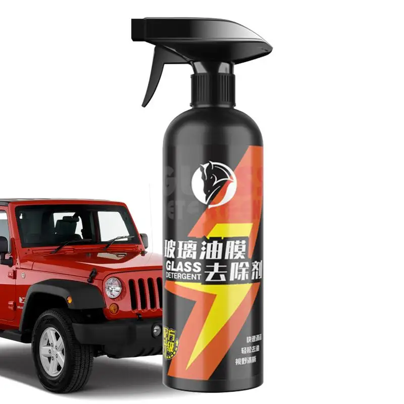 

Car Glass Oil Film Cleaner 500ml Stain Windshield Remover Cleaner Streak-Free Glass Stain Eliminator Glass Film Removal Solution