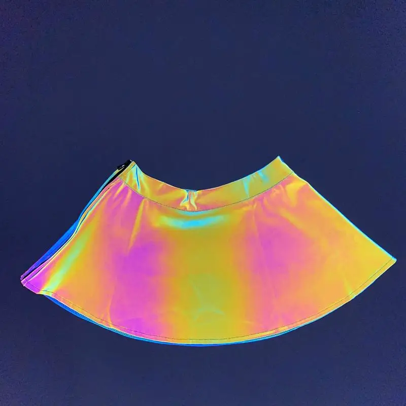 New Colorful Reflective Half Length Ultra Short Skirt for European and American Women Nightclubs Sexy Side Zippered Mini Skirt
New Colorful Reflective Half Length Ultra Short Skirt for European and American Women Nightclubs Sexy Side Zippered Mini Skirt