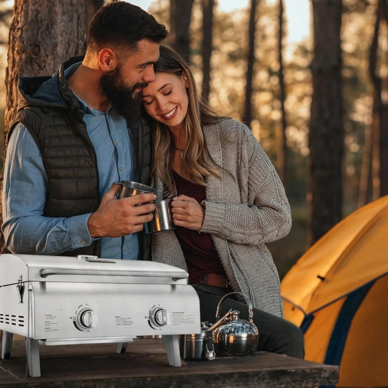 Portable Grill – Table Top Stainless Steel Propane Gas BBQ for Camping and Outdoor – 2 Burners –20,000 BTU Power - Folding Legs
Portable Grill – Table Top Stainless Steel Propane Gas BBQ for Camping and Outdoor – 2 Burners –20,000 BTU Power - Folding Legs