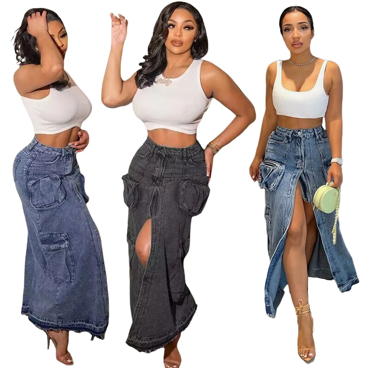 Casual Split Jean Long Skirt Women Pocket Denim Wrap Party Dress Female Sexy Club Streetwear 2023 Autumn Fashion Luxury Skirt
Casual Split Jean Long Skirt Women Pocket Denim Wrap Party Dress Female Sexy Club Streetwear 2023 Autumn Fashion Luxury Skirt