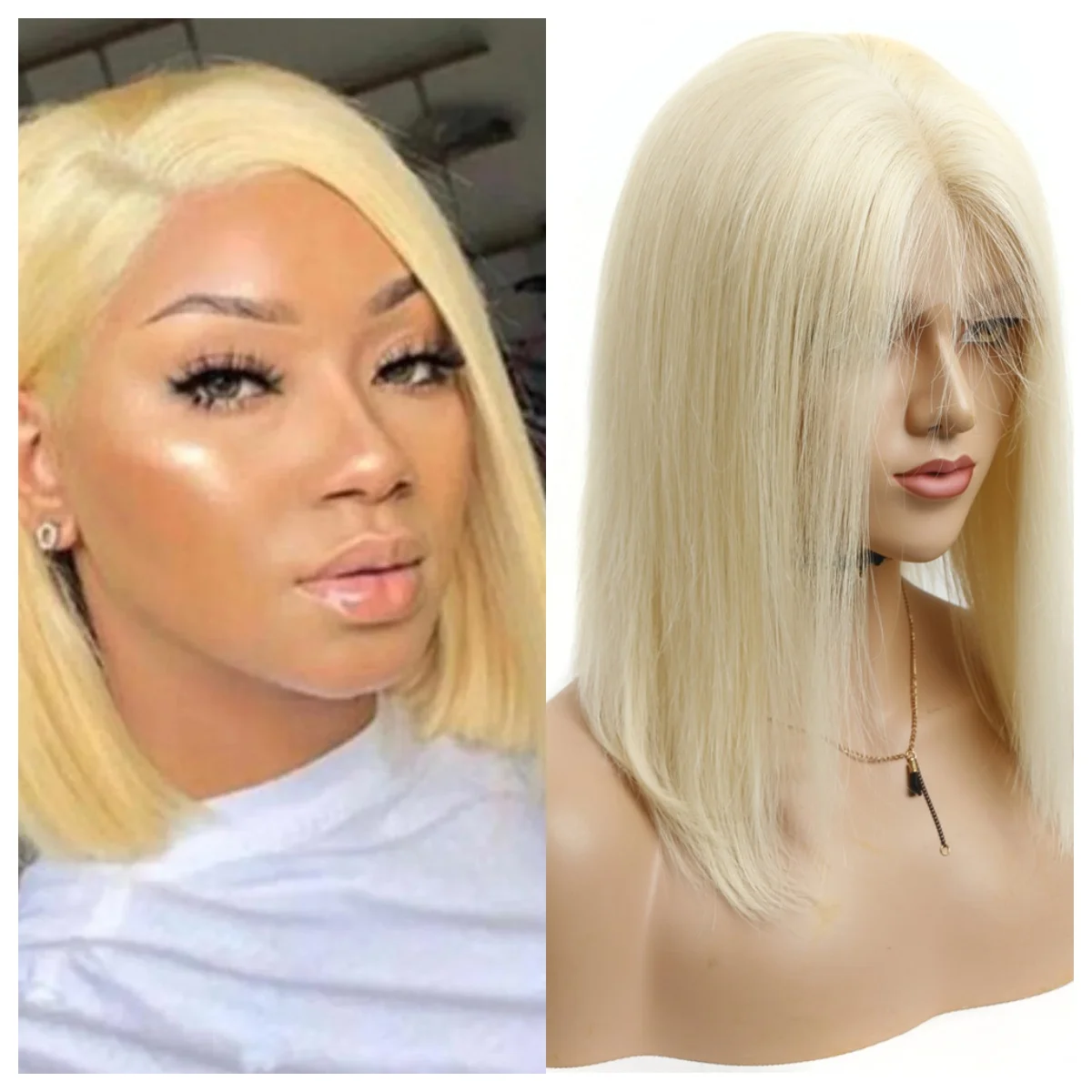 

613 Honey Blonde Short Bob Wig Hd 13x4 Lace Front Human Hair Bone Straight Glueless Wear Go Colored Lace Frontal Wigs For Women