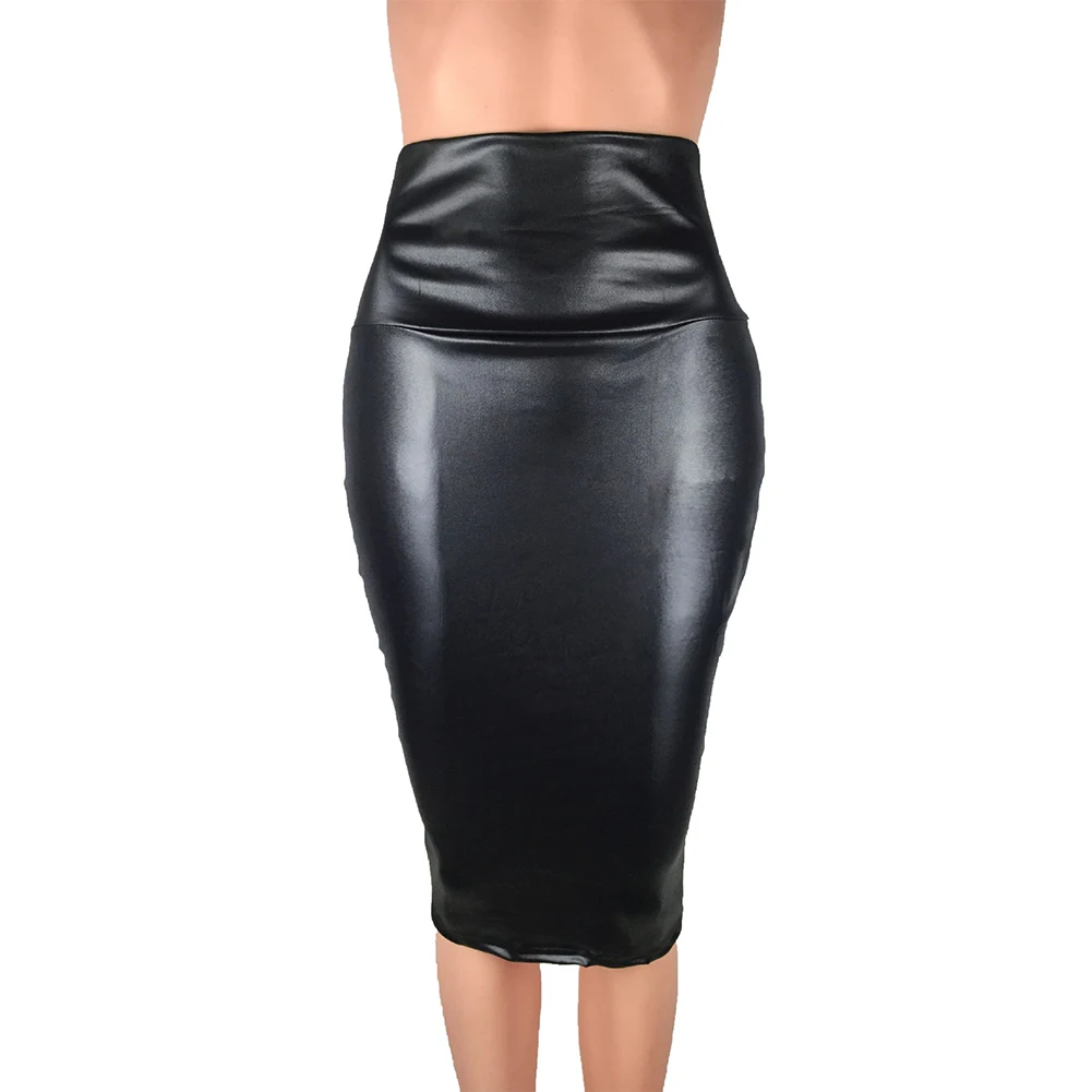 Women's Wet Look Pencil Skirts Faux Leather Stretch High Waist Casual Formal Female Bodycon Skirts Back Split Knee Length
Women's Wet Look Pencil Skirts Faux Leather Stretch High Waist Casual Formal Female Bodycon Skirts Back Split Knee Length