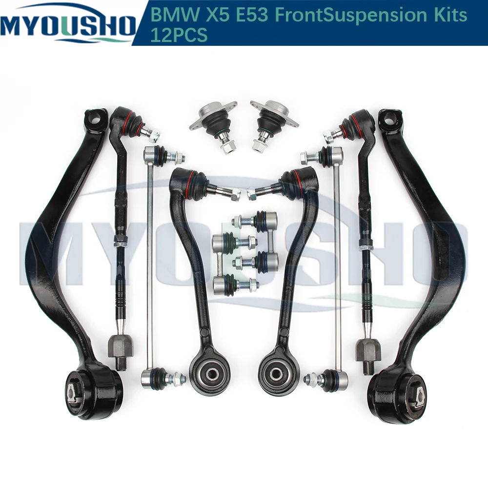 Myousho 12pcs Control Arm Ball Joint Stabilizer Link Tie Rod End Assembly Kits For BMW X5 Series E53 3.0d 3.0i 4.4i 4.6is 4.8is
Myousho 12pcs Control Arm Ball Joint Stabilizer Link Tie Rod End Assembly Kits For BMW X5 Series E53 3.0d 3.0i 4.4i 4.6is 4.8is