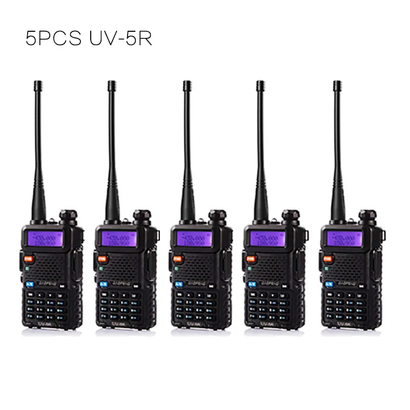 

5pcs Baofeng UV-5R 5W Walkie-Talkie Amateur CB Ham Radios Walkie Talkie Baofeng UV-5R-5W VHF UHF Radio Receiver Comunicador