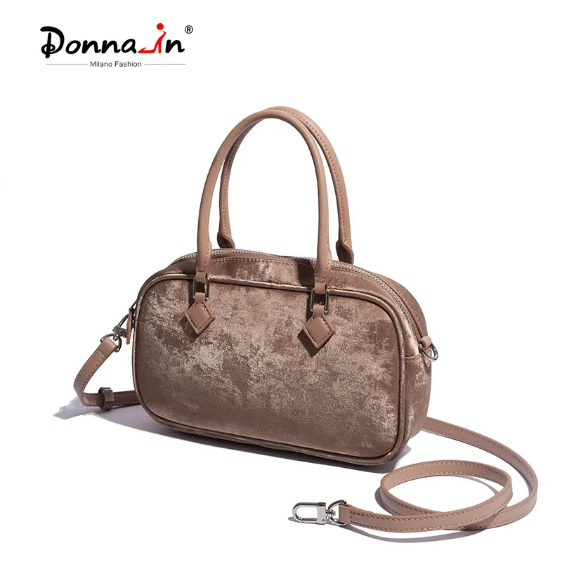 

Donna-in Cow Leather Mini Handbag Women Crossbody Bag Silk Genuine Leather with Shoulder Strap for Commute Luxury Fashion