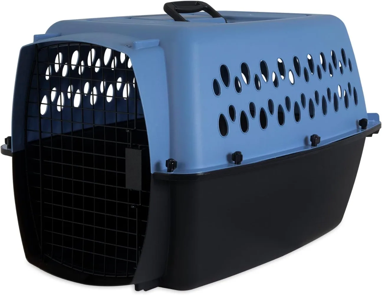 

Petmate Pet Porter Fashion Dog Kennel 26 дюймов, парижский синий и черный, для домашних животных 20-25 фунтов, Сделано в США