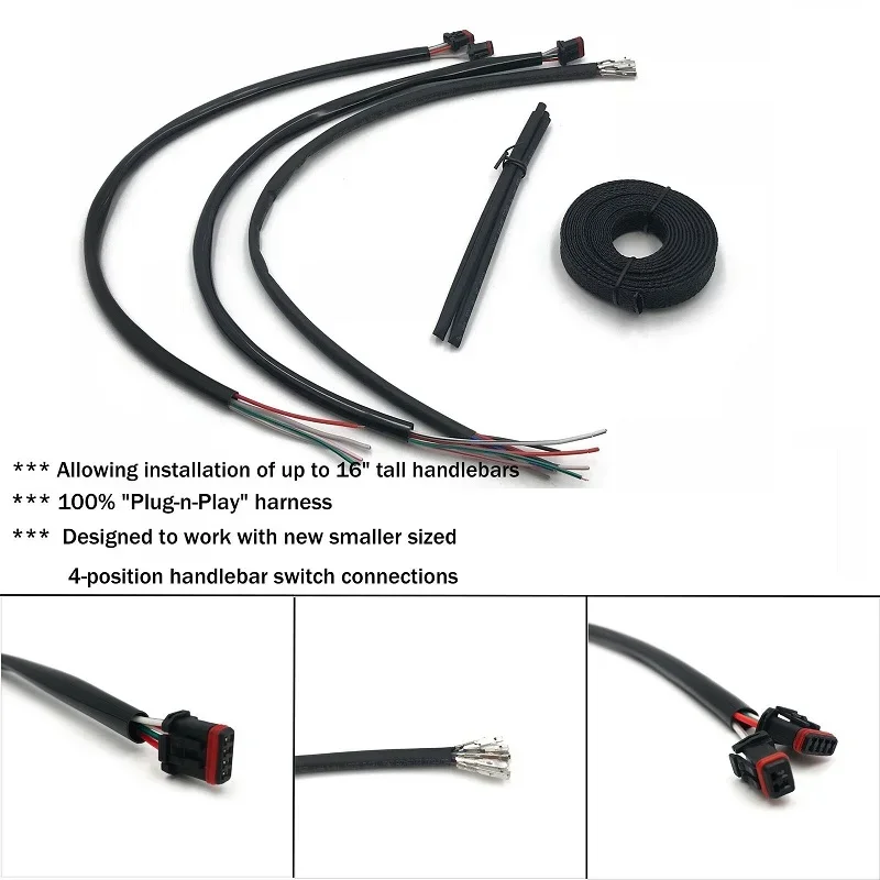 

Free Shipping Motorcycle Parts Ape Hanger Handlebar Extension Wiring Harness For 2014-2018 Harley Davidson Touring