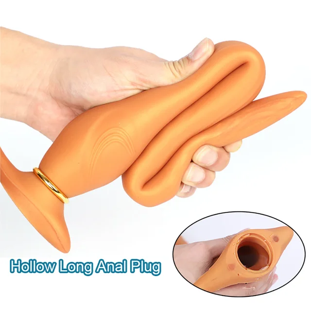 Plug anal en silicone souple pour femmes et hommes, godemichet anal creux, massage de la prostate, jouets sexuels gonflables, long, liquide, 55cm 2