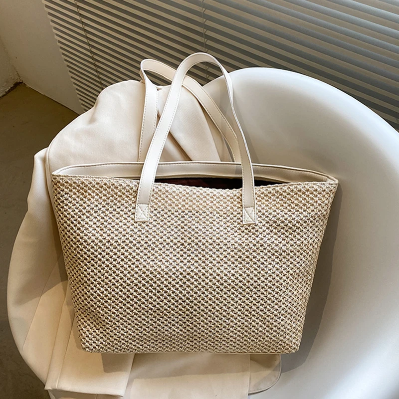 Wicker Woven Beach Shopper - Large Capacity Summer Tote 18 Sa9ea43d6834a432796b117d943992f44A
