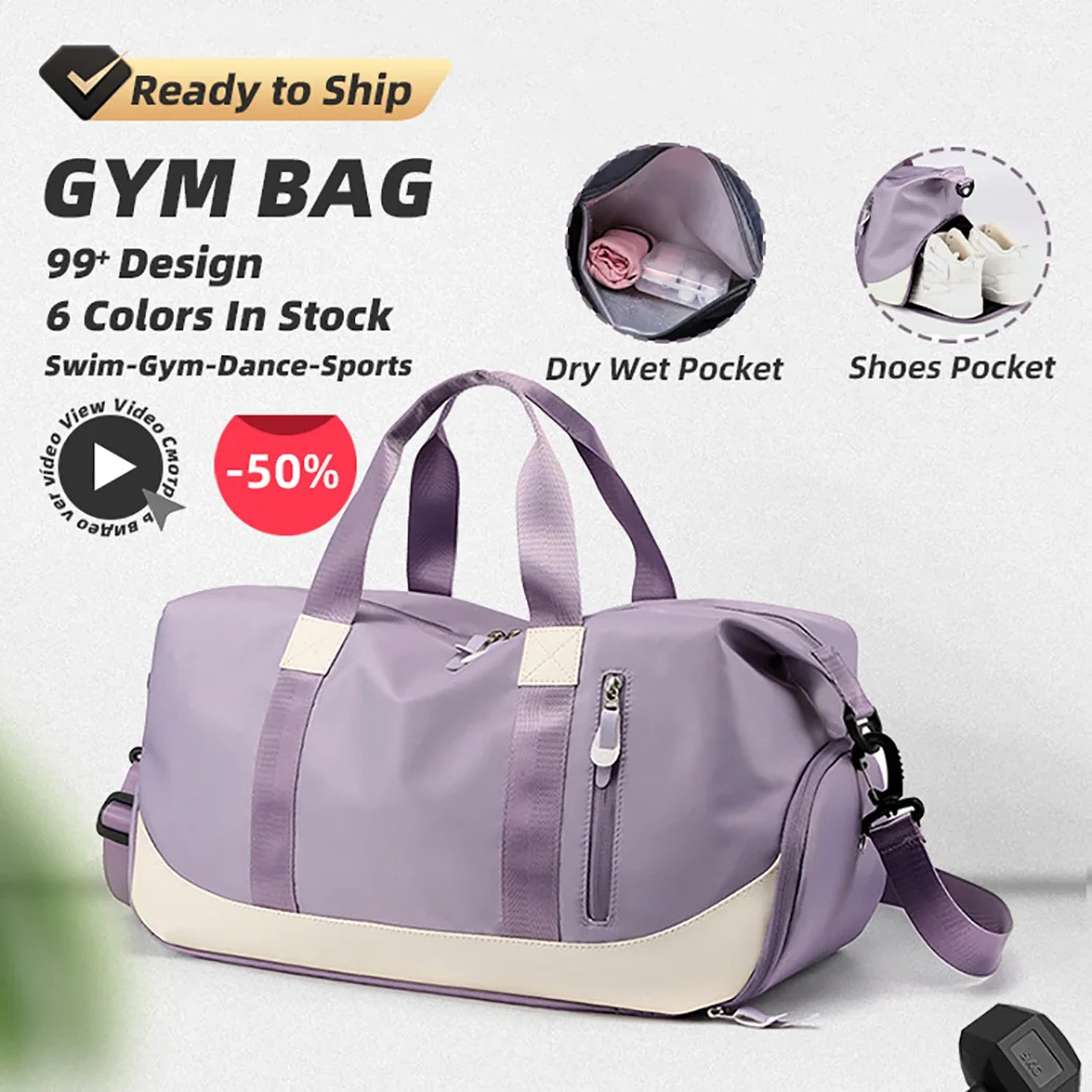 

Large Capacity Sport Gym Durable Dry Wet Separation Women Men Travel Overnight Duffel Duffle Crossbody Bag Handbag Shoe Pocket